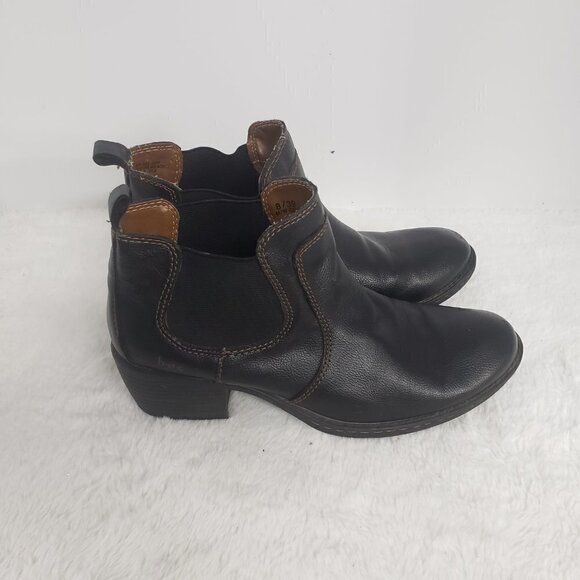 BOC. Black Western Pullon Faux Leather Bootie Size 8 - Picture 3 of 14
